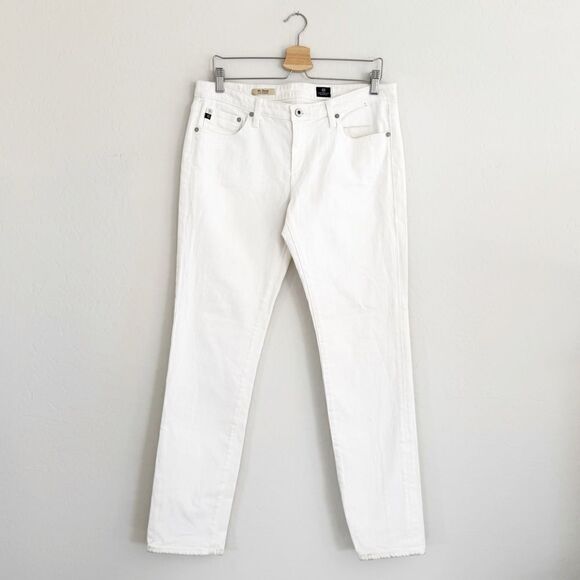 AG Adriano Goldschmied The Stevie Slim Straight Leg Jeans in White Size 32R - Picture 2 of 9